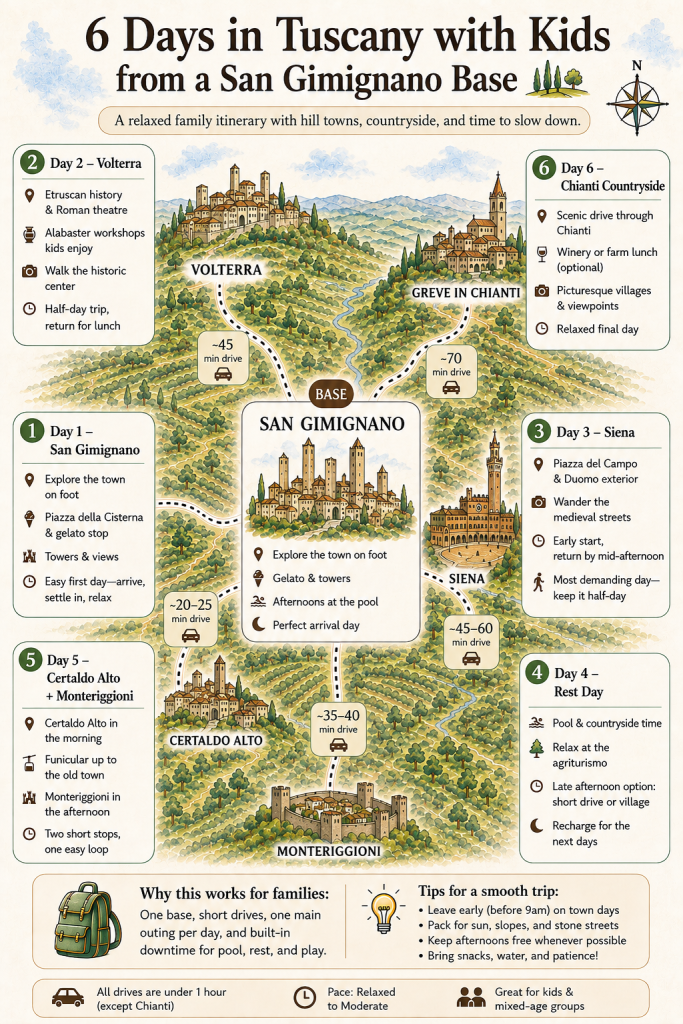 6 Days in Tuscany with Kids from a San Gimignano Base